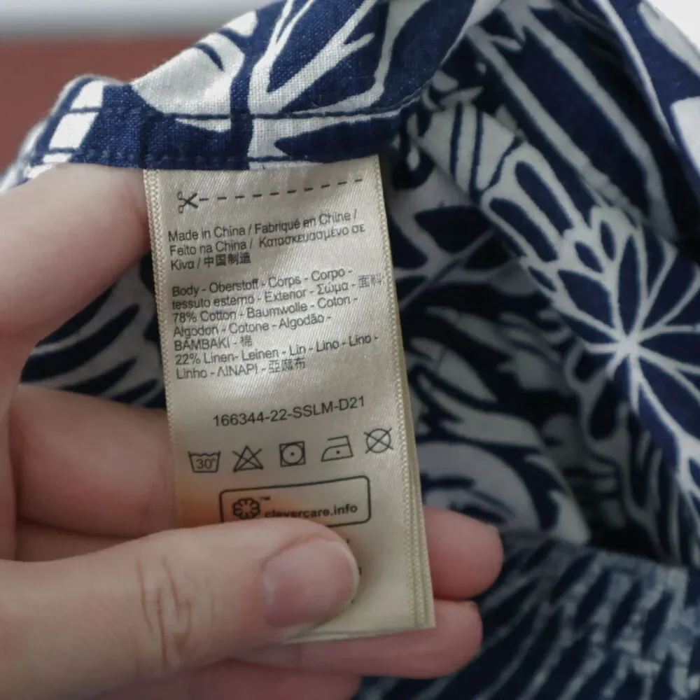 Scotch & Soda Printed Indigo Beach Shirt in a blue botanical XS